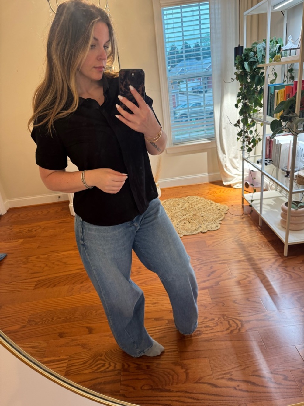 Liz clairborn 100% linen Black Shirt